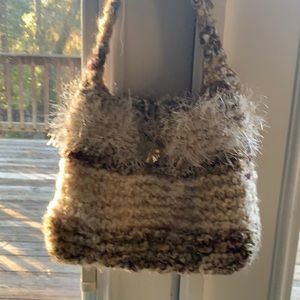 Mocha knitted purse